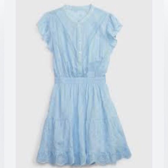 GAP Blue V-Neck Flutter Sleeve Sundress SOLD OUT IN ALL STORES ONLINE !! NWT - Picture 4 of 5